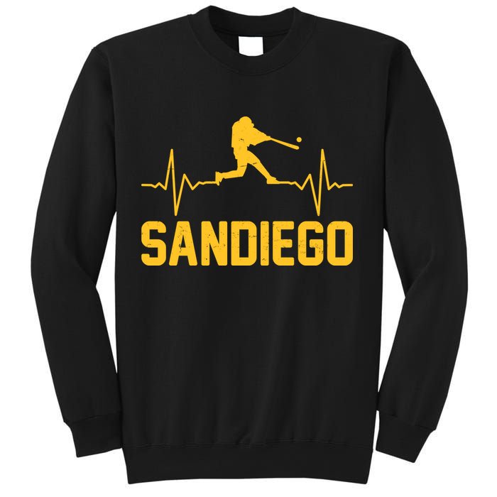 San Diego Baseball Player Heartbeat Sweatshirt