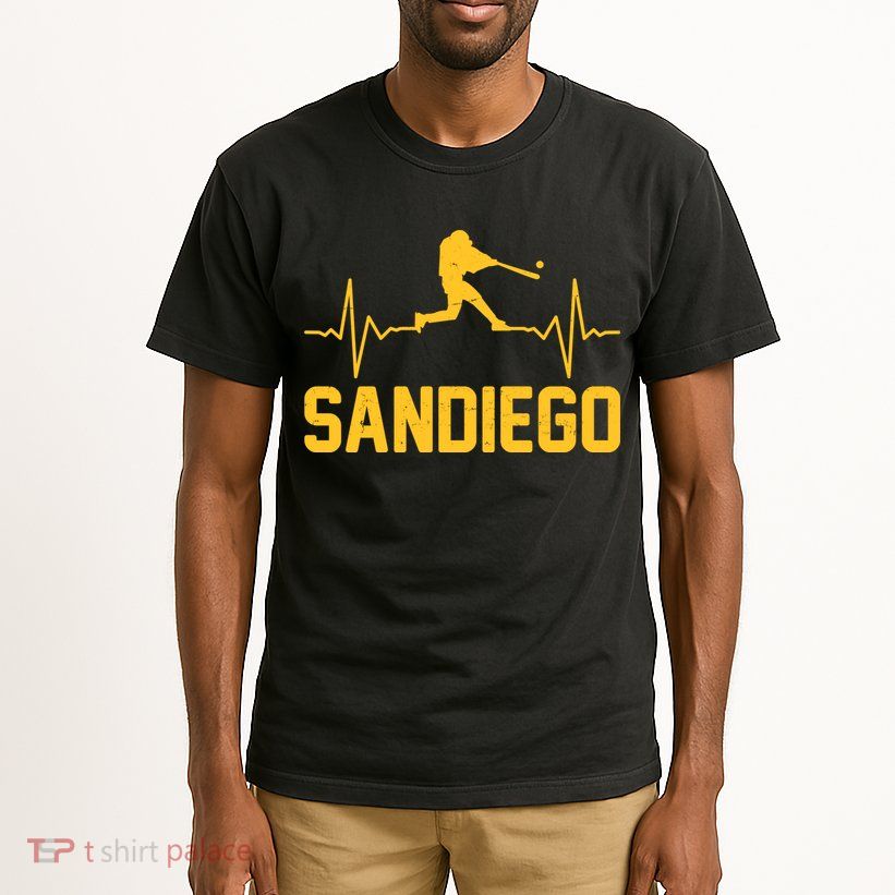 San Diego Baseball Player Heartbeat Tall T-Shirt