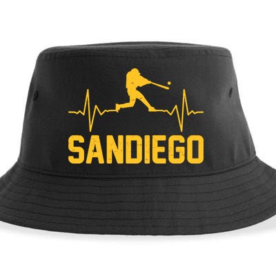San Diego Baseball Player Heartbeat Sustainable Bucket Hat