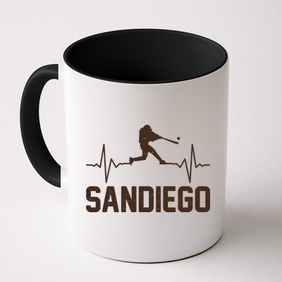 San Diego Baseball Player Heartbeat Mug