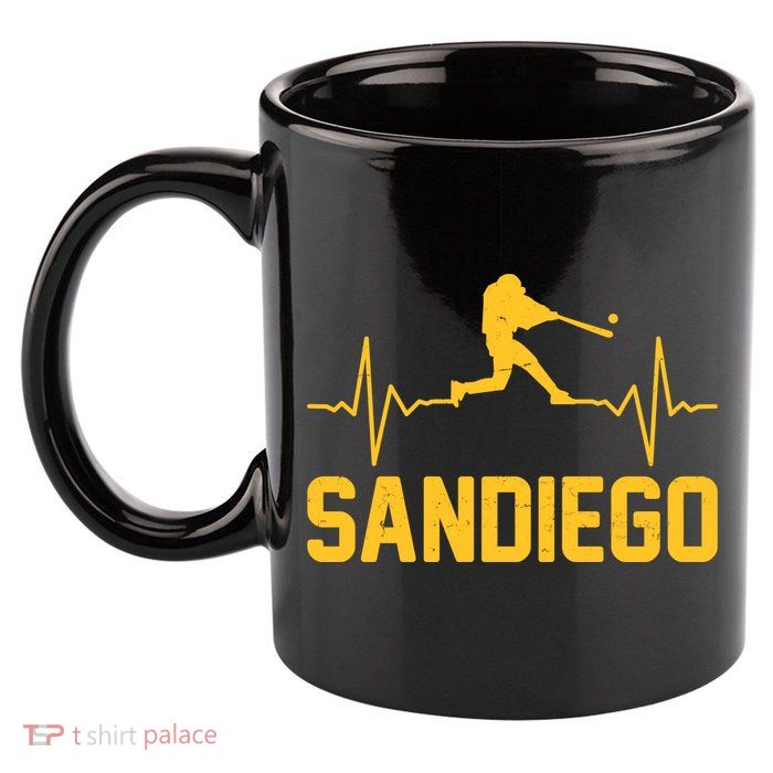 San Diego Baseball Player Heartbeat 11oz C Handle Ceramic Mug
