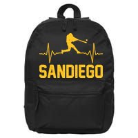 San Diego Baseball Player Heartbeat 16 in Basic Backpack