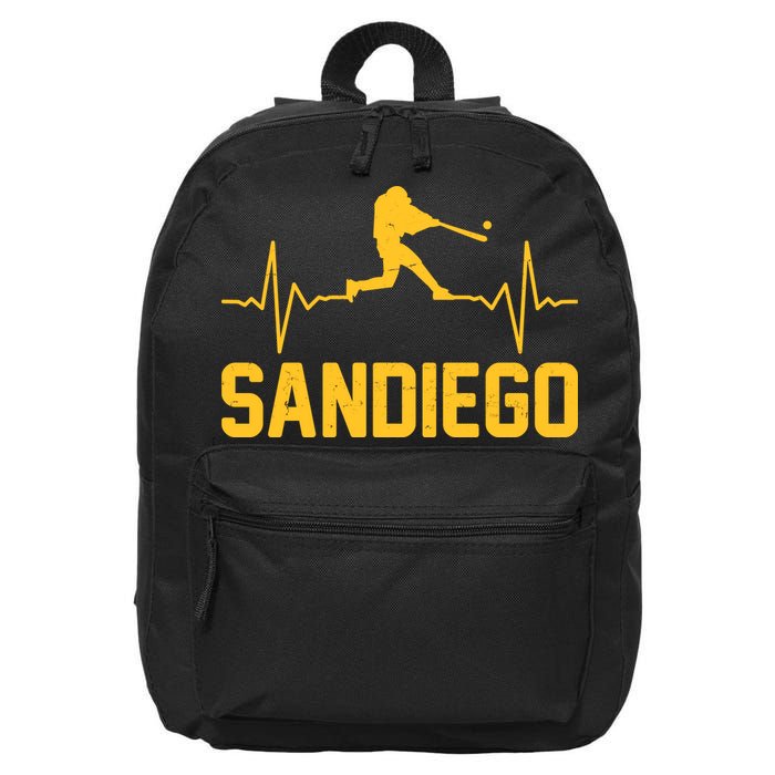San Diego Baseball Player Heartbeat 16 in Basic Backpack