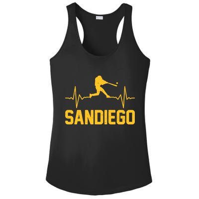San Diego Baseball Player Heartbeat Ladies PosiCharge Competitor Racerback Tank