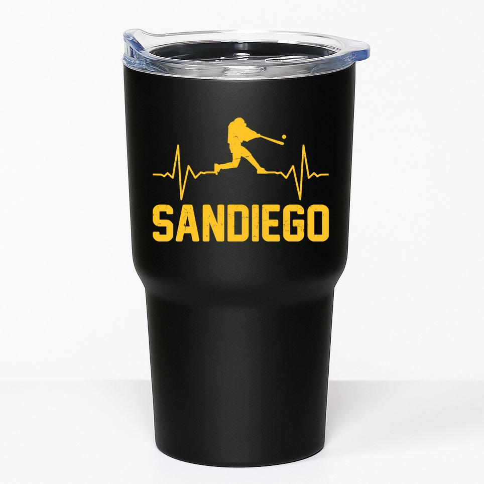 San Diego Baseball Player Heartbeat Tumbler