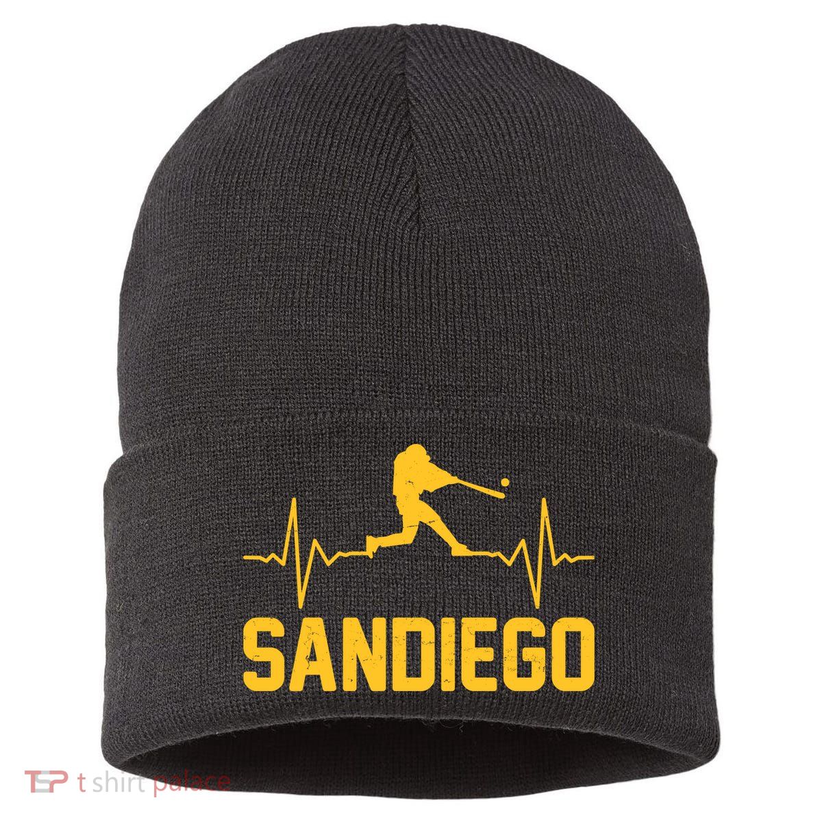 San Diego Baseball Player Heartbeat Sustainable Knit Beanie