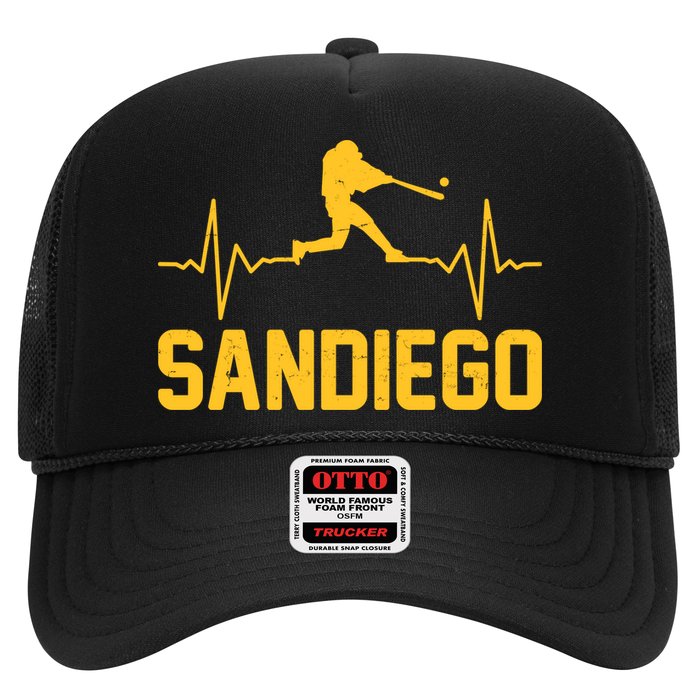 San Diego Baseball Player Heartbeat Trucker Hat