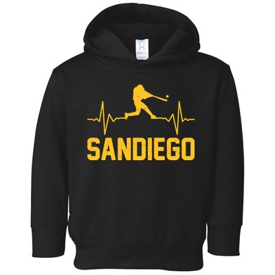 San Diego Baseball Player Heartbeat Toddler Hoodie