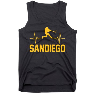 San Diego Baseball Player Heartbeat Tank Top