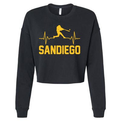 San Diego Baseball Player Heartbeat Cropped Pullover Crew