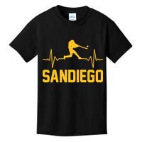 San Diego Baseball Player Heartbeat Kids T-Shirt