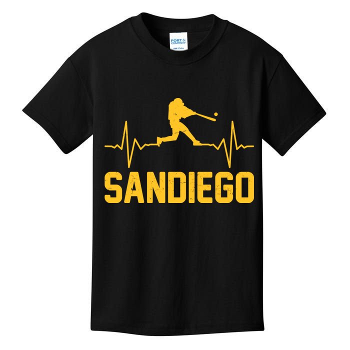 San Diego Baseball Player Heartbeat Kids T-Shirt