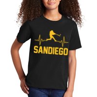 San Diego Baseball Player Heartbeat Kids T-Shirt
