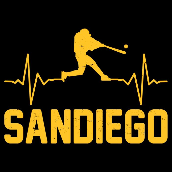 San Diego Baseball Player Heartbeat Kids T-Shirt
