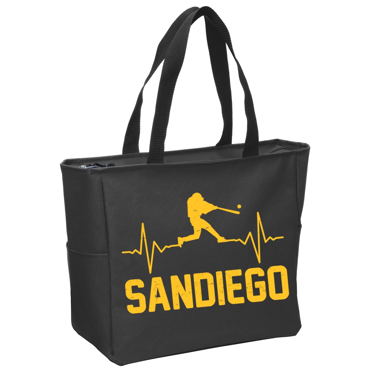 San Diego Baseball Player Heartbeat Zip Tote Bag