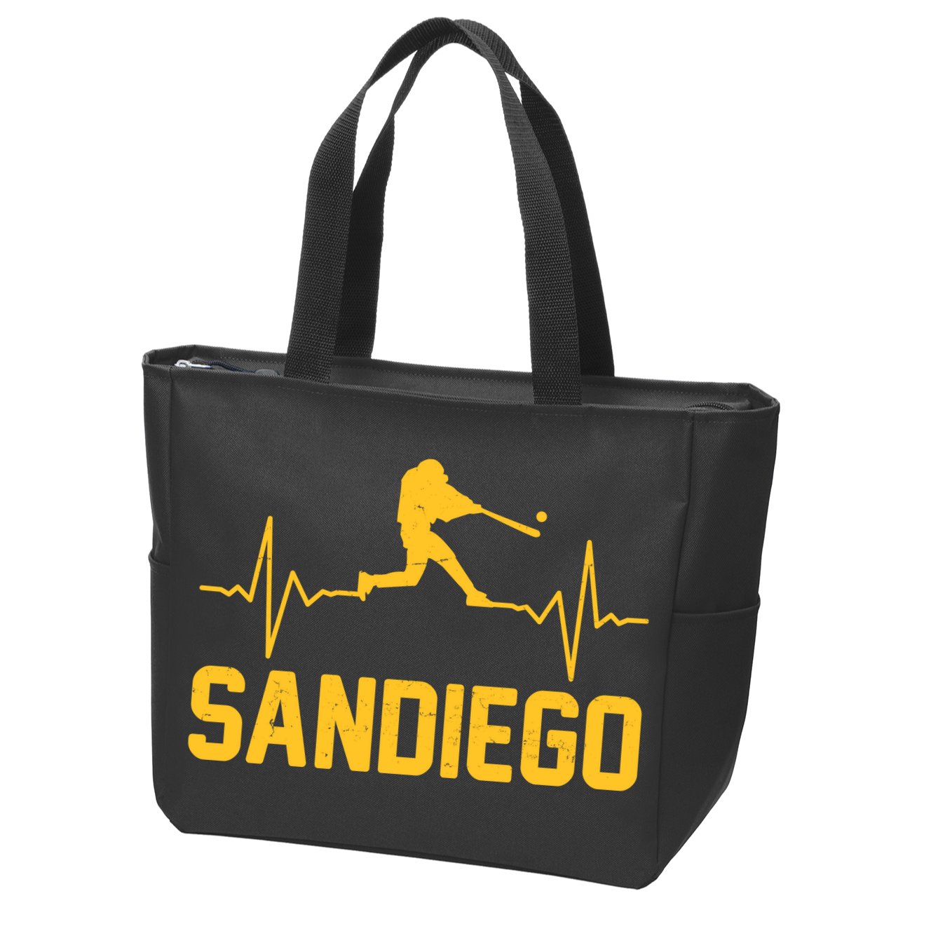 San Diego Baseball Player Heartbeat Zip Tote Bag