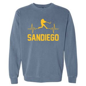 San Diego Baseball Player Heartbeat Garment-Dyed Sweatshirt