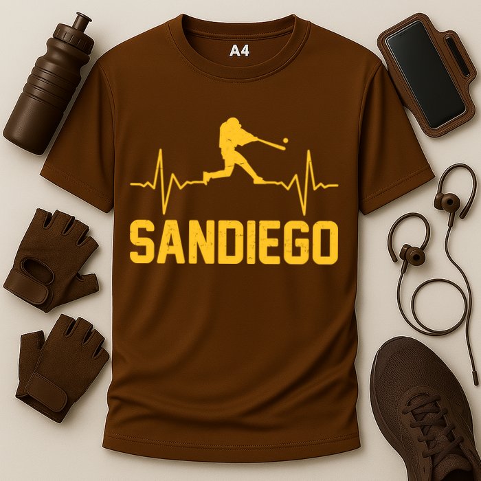 San Diego Baseball Player Heartbeat Performance Shirt