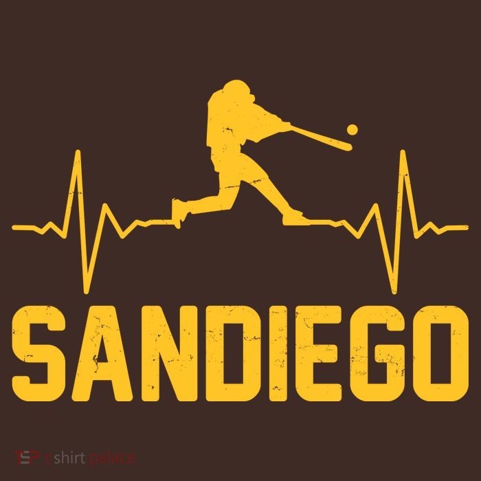 San Diego Baseball Player Heartbeat T-Shirt