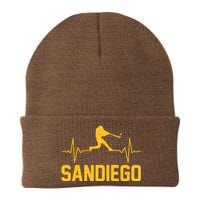 San Diego Baseball Player Heartbeat Knit Cap Winter Beanie