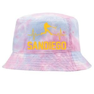 San Diego Baseball Player Heartbeat Tie-Dyed Bucket Hat