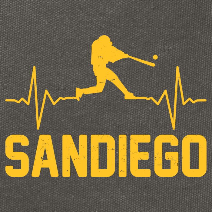San Diego Baseball Player Heartbeat Cotton Canvas Backpack