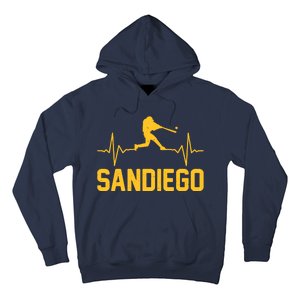 San Diego Baseball Player Heartbeat Hoodie