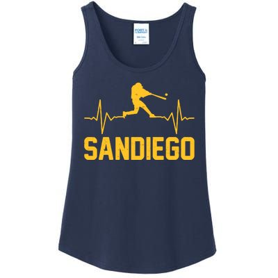 San Diego Baseball Player Heartbeat Ladies Essential Tank