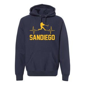 San Diego Baseball Player Heartbeat Premium Hoodie