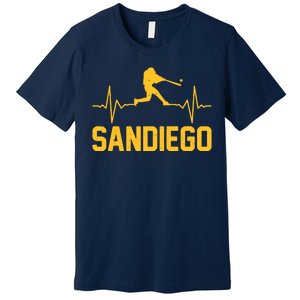 San Diego Baseball Player Heartbeat Premium T-Shirt