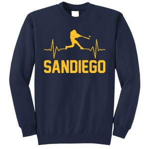 San Diego Baseball Player Heartbeat Tall Sweatshirt