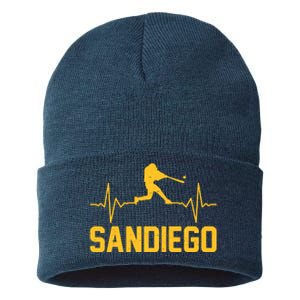 San Diego Baseball Player Heartbeat Sustainable Knit Beanie