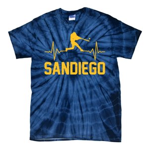 San Diego Baseball Player Heartbeat Tie-Dye T-Shirt