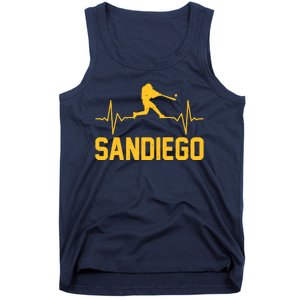 San Diego Baseball Player Heartbeat Tank Top