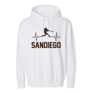 San Diego Baseball Player Heartbeat Garment-Dyed Fleece Hoodie