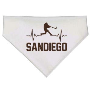 San Diego Baseball Player Heartbeat USA-Made Doggie Bandana