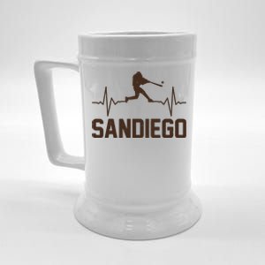 San Diego Baseball Player Heartbeat Beer Stein