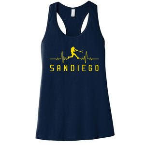 San Diego Baseball Heartbeat Sd Women's Racerback Tank