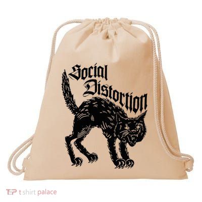 Social Distortions Black Cat Meow Drawstring Bag