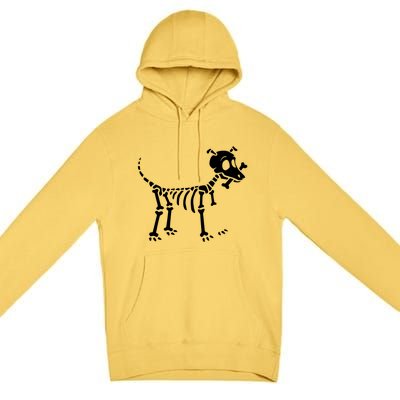 Skeleton Dog & Bone Premium Pullover Hoodie