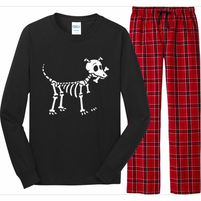 Skeleton Dog & Bone Long Sleeve Pajama Set