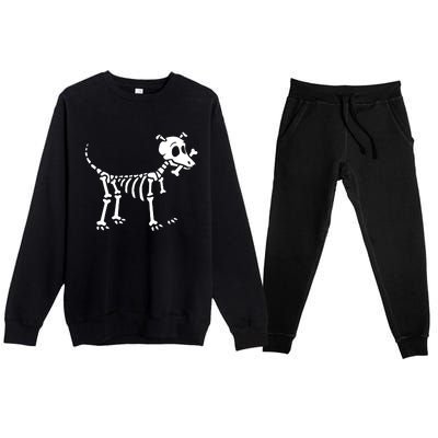 Skeleton Dog & Bone Premium Crewneck Sweatsuit Set