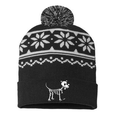 Skeleton Dog & Bone USA-Made Snowflake Beanie