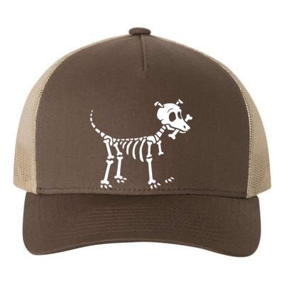 Skeleton Dog & Bone Yupoong Adult 5-Panel Trucker Hat