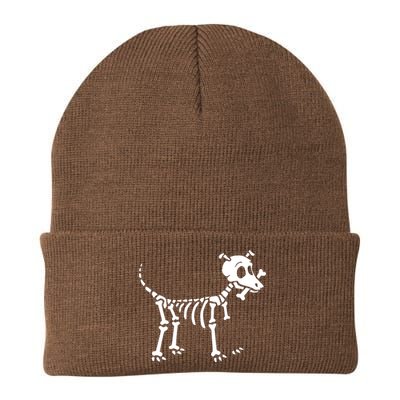 Skeleton Dog & Bone Knit Cap Winter Beanie