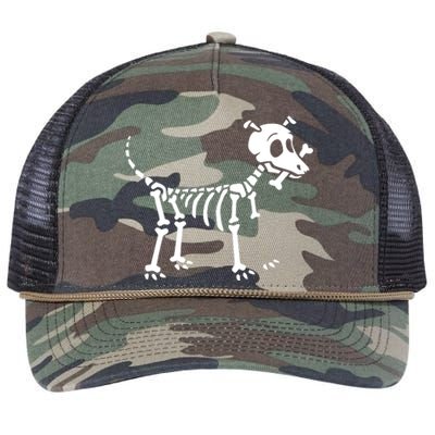 Skeleton Dog & Bone Retro Rope Trucker Hat Cap