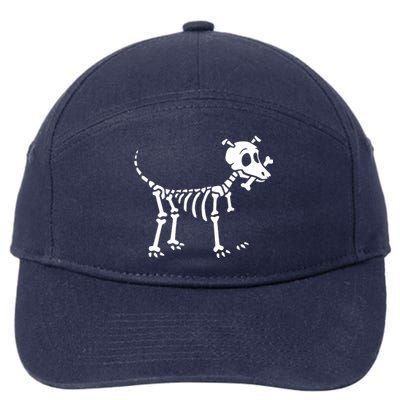 Skeleton Dog & Bone 7-Panel Snapback Hat