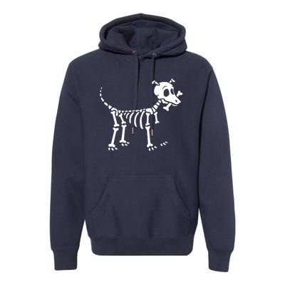 Skeleton Dog & Bone Premium Hoodie