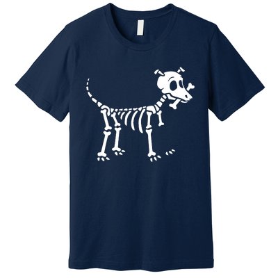 Skeleton Dog & Bone Premium T-Shirt