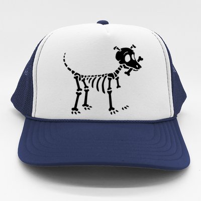 Skeleton Dog & Bone Trucker Hat